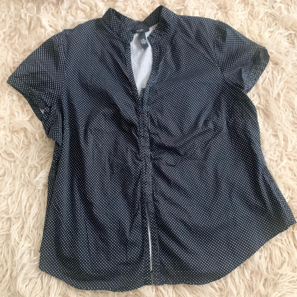 Alfani | Polka Dot Button Up Shirt Short Sleeve - Picture 10 of 10